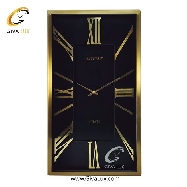 ساعت دیواری اورجینال آرتمیس آلیاژ فلزی طلایی| کد رفرنس 12745، مدل: 2028GoldBlack