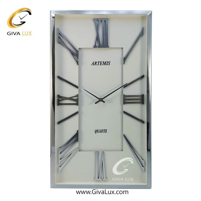 ساعت دیواری اورجینال آرتمیس آلیاژ فلزی نقره ای| کد رفرنس 20006، مدل: 2028SilverWhite