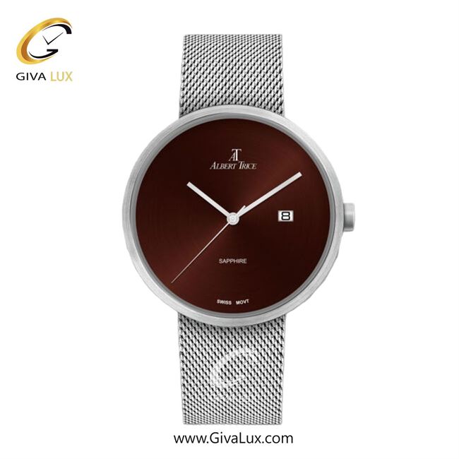 ساعت مچی اورجینال مردانه آلبرت ترایس نقره ای | نقره ای| قهوه ای| کد رفرنس AT20280