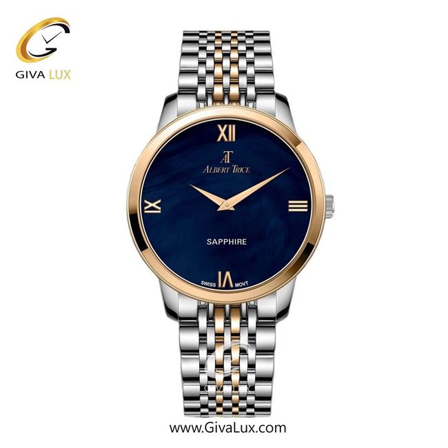 ساعت مچی اورجینال مردانه آلبرت ترایس رزگلد | نقره ای-رزگلد| سرمه ای| کد رفرنس AT20301