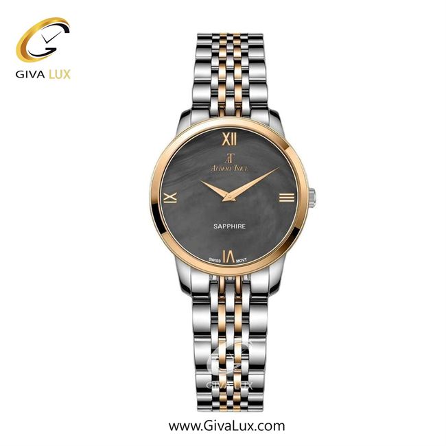 ساعت مچی اورجینال زنانه آلبرت ترایس رزگلد | رزگلد-نقره ای| دودی|تیتانیوم| کد رفرنس AT20302