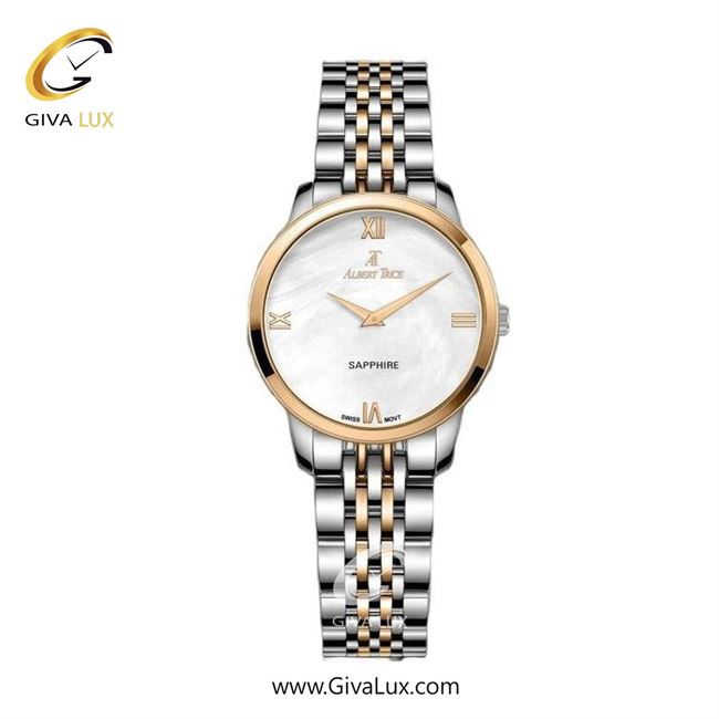 ساعت مچی اورجینال زنانه آلبرت ترایس رزگلد | رزگلد-نقره ای| سفید صدفی| کد رفرنس AT20302