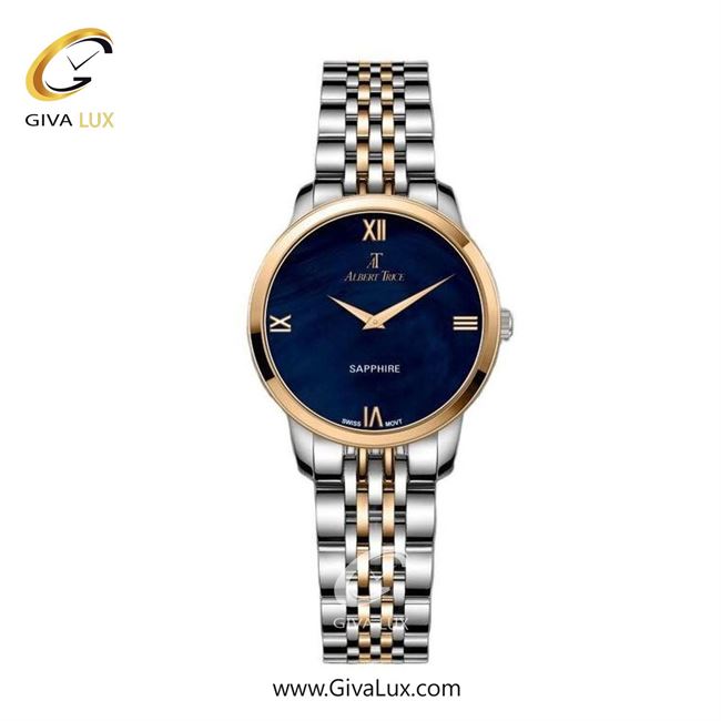 ساعت مچی اورجینال زنانه آلبرت ترایس رزگلد | نقره ای-رزگلد| سرمه ای| کد رفرنس AT20302