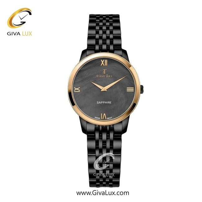 ساعت مچی اورجینال زنانه آلبرت ترایس رزگلد | مشکی| دودی|تیتانیوم| کد رفرنس AT20302