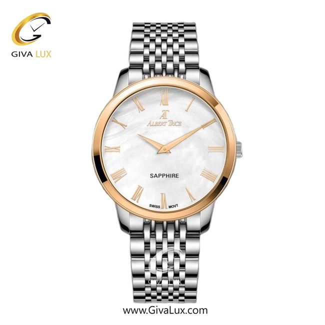 ساعت مچی اورجینال مردانه آلبرت ترایس رزگلد | نقره ای| سفید صدفی| کد رفرنس AT20303