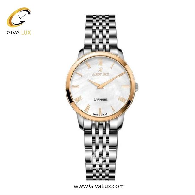 ساعت مچی اورجینال زنانه آلبرت ترایس رزگلد | نقره ای| سفید صدفی| کد رفرنس AT20304