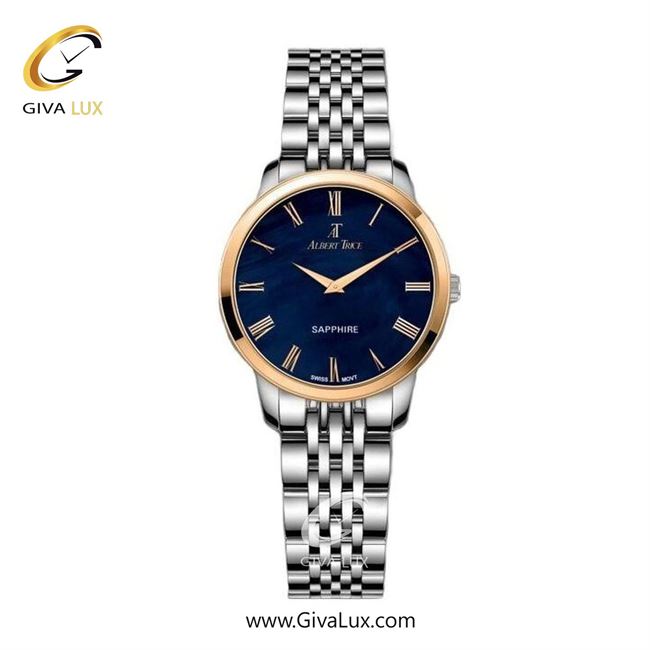ساعت مچی اورجینال زنانه آلبرت ترایس رزگلد | نقره ای| سرمه ای| کد رفرنس AT20304