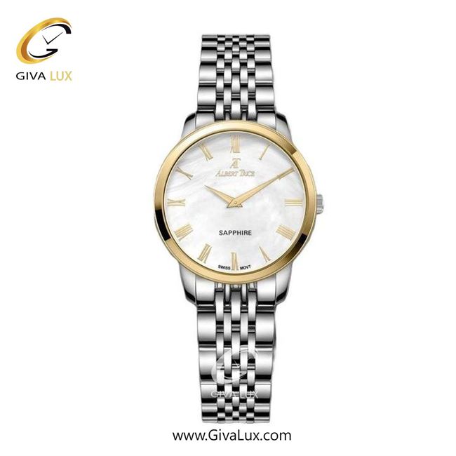 ساعت مچی اورجینال زنانه آلبرت ترایس طلایی | نقره ای| سفید صدفی| کد رفرنس AT20304