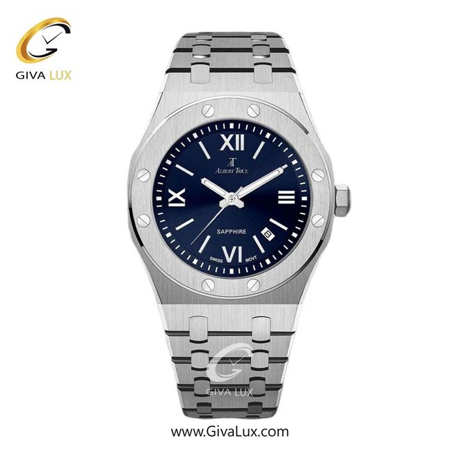 ساعت مچی اورجینال زنانه آلبرت ترایس نقره ای | نقره ای| سرمه ای| کد رفرنس AT20308