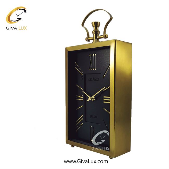 ساعت رومیزی آلیاژ فلزی| 2031-Gold-Black-2.jpg
