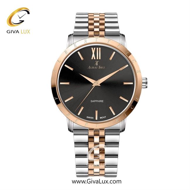 ساعت مچی اورجینال مردانه آلبرت ترایس رزگلد | رزگلد-نقره ای| مشکی| کد رفرنس AT20311