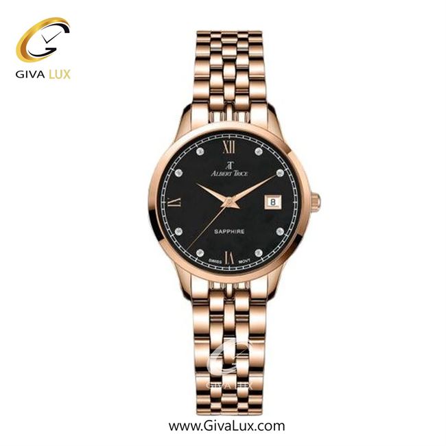 ساعت مچی اورجینال زنانه آلبرت ترایس رزگلد | رزگلد| مشکی| کد رفرنس AT20314