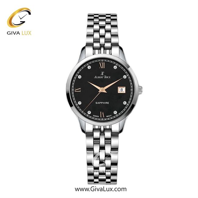 ساعت مچی اورجینال زنانه آلبرت ترایس نقره ای | نقره ای| مشکی| کد رفرنس AT20314