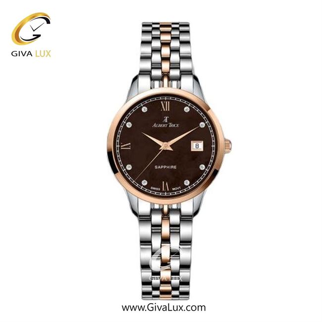 ساعت مچی اورجینال زنانه آلبرت ترایس رزگلد | رزگلد-نقره ای| قهوه ای| کد رفرنس AT20314