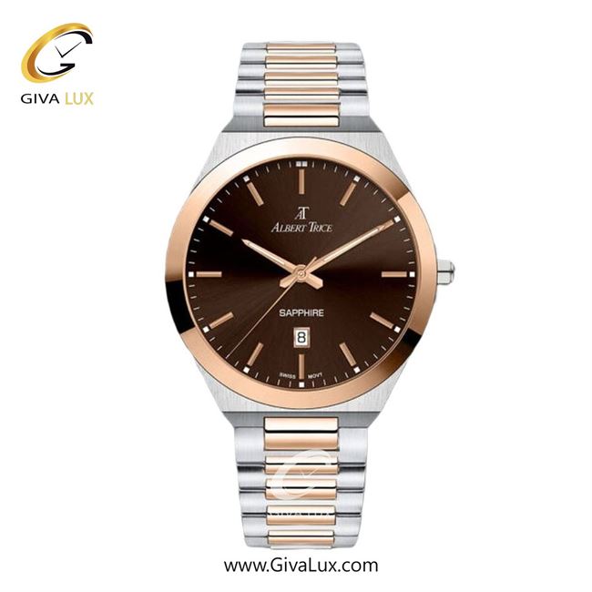ساعت مچی اورجینال مردانه آلبرت ترایس نقره ای-رزگلد | نقره ای-رزگلد| قهوه ای| کد رفرنس AT20315