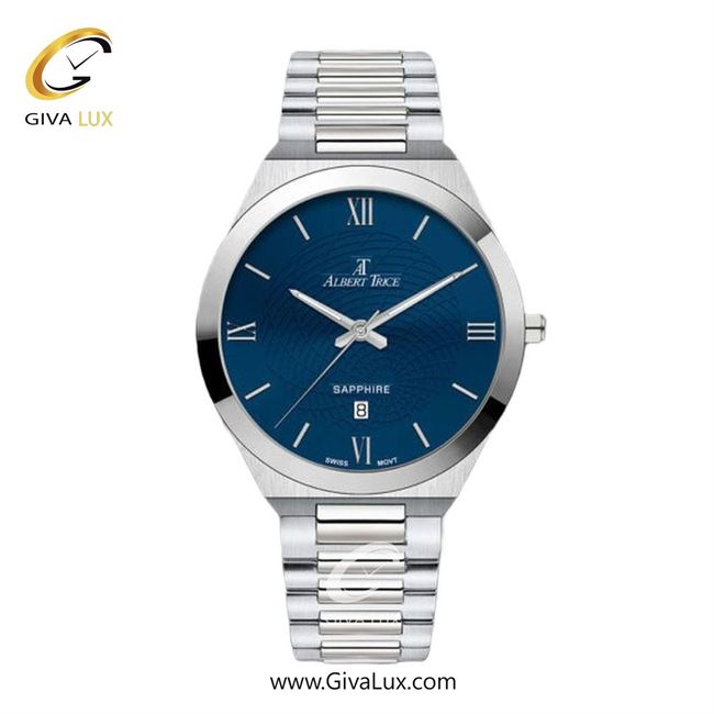 ساعت مچی اورجینال مردانه آلبرت ترایس نقره ای | نقره ای| سرمه ای| کد رفرنس AT20317