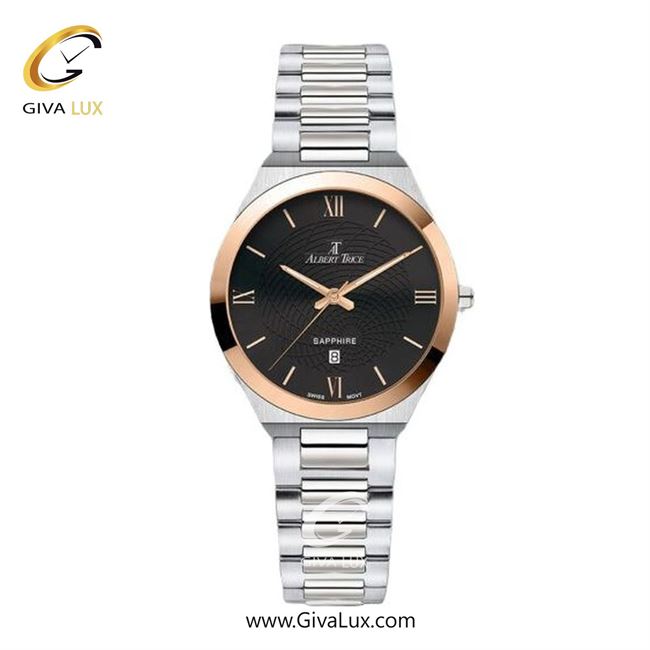 ساعت مچی اورجینال زنانه آلبرت ترایس نقره ای-رزگلد | نقره ای| مشکی| کد رفرنس AT20318