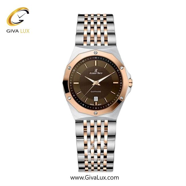 ساعت مچی اورجینال زنانه آلبرت ترایس رزگلد | رزگلد-نقره ای| قهوه ای| کد رفرنس AT20320