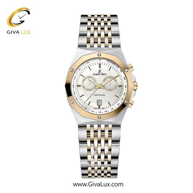 ساعت مچی اورجینال زنانه آلبرت ترایس سه موتوره کرنوگراف طلایی | نقره ای-طلایی| نقره ای| کد رفرنس AT20322