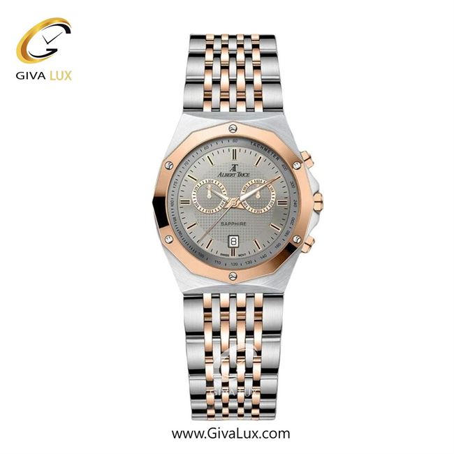 ساعت مچی اورجینال زنانه آلبرت ترایس سه موتوره کرنوگراف رزگلد | رزگلد-نقره ای| طوسی| کد رفرنس AT20322