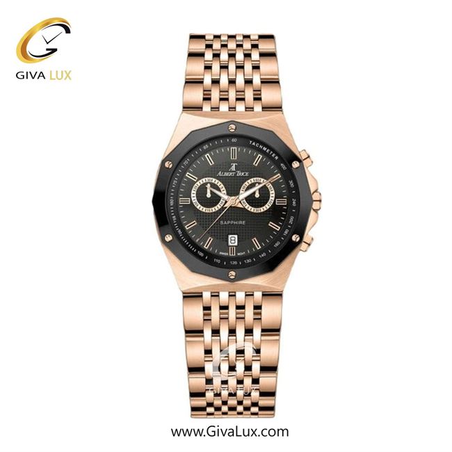 ساعت مچی اورجینال زنانه آلبرت ترایس سه موتوره کرنوگراف مشکی | رزگلد| مشکی| کد رفرنس AT20322