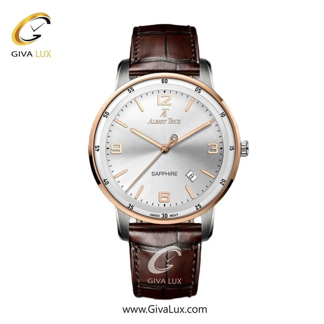 ساعت مچی اورجینال مردانه آلبرت ترایس رزگلد-نقره ای | قهوه ای| نقره ای| کد رفرنس AT20323