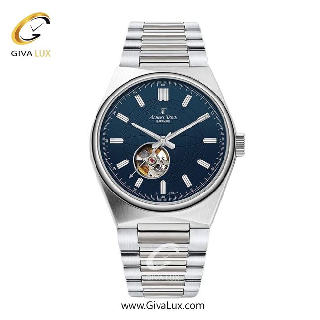 ساعت مچی اورجینال مردانه آلبرت ترایس نقره ای | نقره ای| سرمه ای| کد رفرنس AT20325