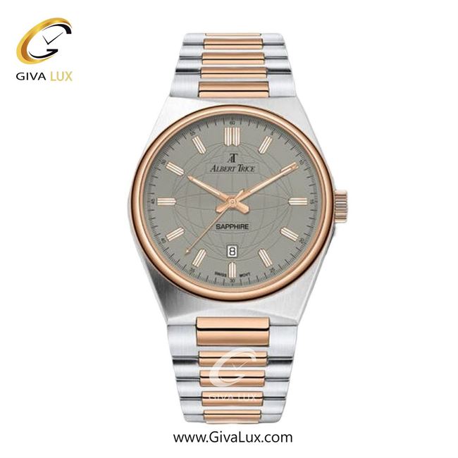 ساعت مچی اورجینال مردانه آلبرت ترایس رزگلد | نقره ای-رزگلد| طوسی| کد رفرنس AT20327