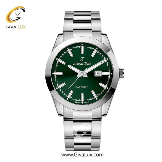 ساعت مچی اورجینال مردانه آلبرت ترایس نقره ای | نقره ای| سبز یشمی تیره| کد رفرنس AT20329