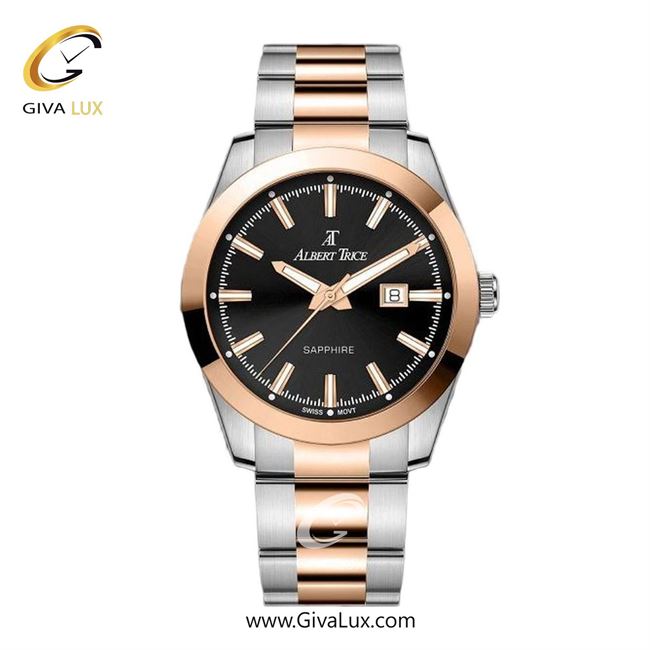 ساعت مچی اورجینال مردانه آلبرت ترایس رزگلد | نقره ای-رزگلد| مشکی| کد رفرنس AT20329