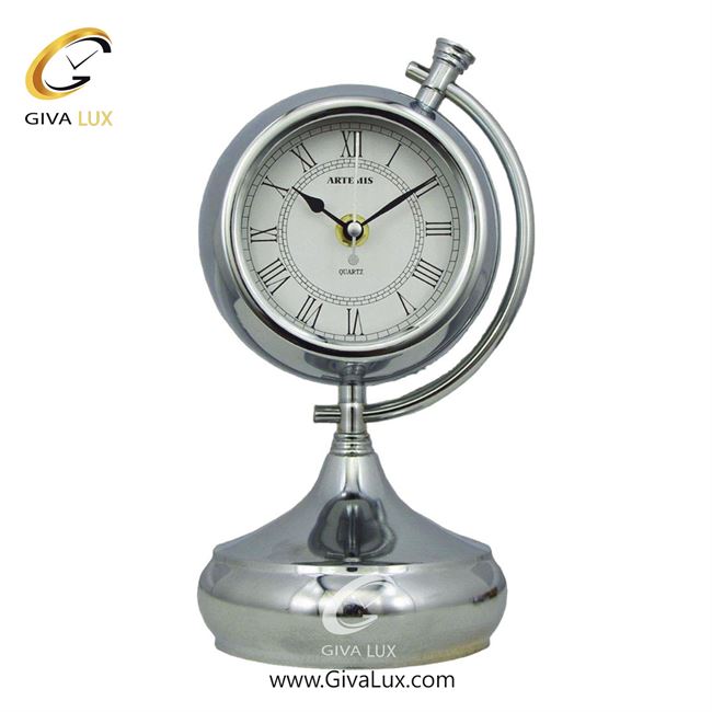 ساعت رومیزی اورجینال آرتمیس آلیاژ فلزی نقره ای| کد رفرنس 30544، مدل: 2033silver