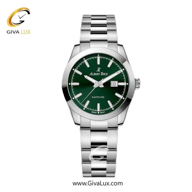 ساعت مچی اورجینال زنانه آلبرت ترایس نقره ای | نقره ای| سبز یشمی تیره| کد رفرنس AT20330
