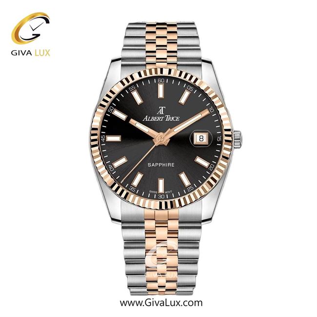 ساعت مچی اورجینال مردانه آلبرت ترایس رزگلد | رزگلد-نقره ای| مشکی| کد رفرنس AT20331