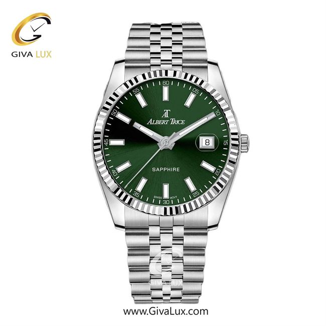 ساعت مچی اورجینال مردانه آلبرت ترایس نقره ای | نقره ای| سبز یشمی تیره| کد رفرنس AT20331