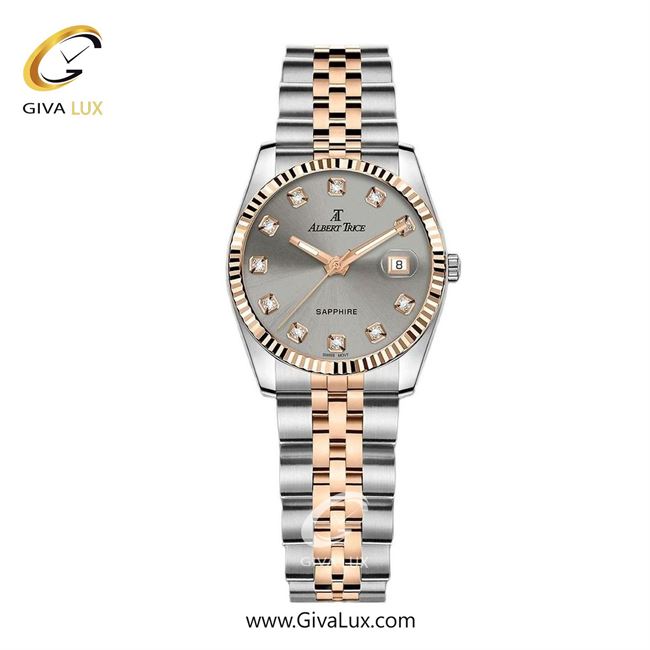 ساعت مچی اورجینال زنانه آلبرت ترایس رزگلد | نقره ای-رزگلد| طوسی| کد رفرنس AT20332