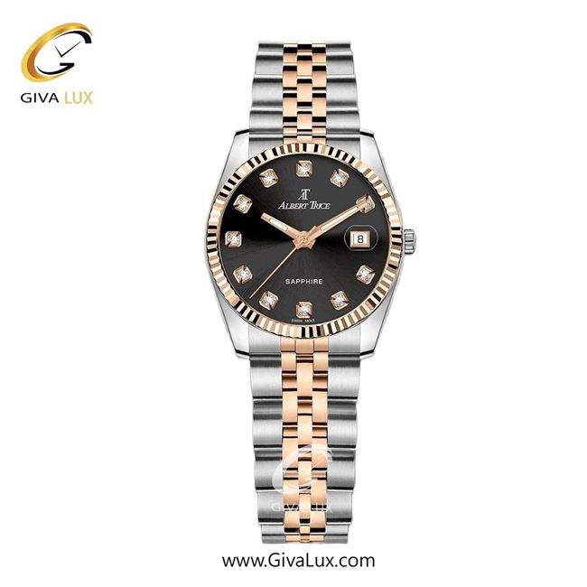 ساعت مچی اورجینال زنانه آلبرت ترایس رزگلد | رزگلد-نقره ای| مشکی| کد رفرنس AT20332