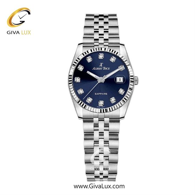 ساعت مچی اورجینال زنانه آلبرت ترایس نقره ای | نقره ای| سرمه ای| کد رفرنس AT20332