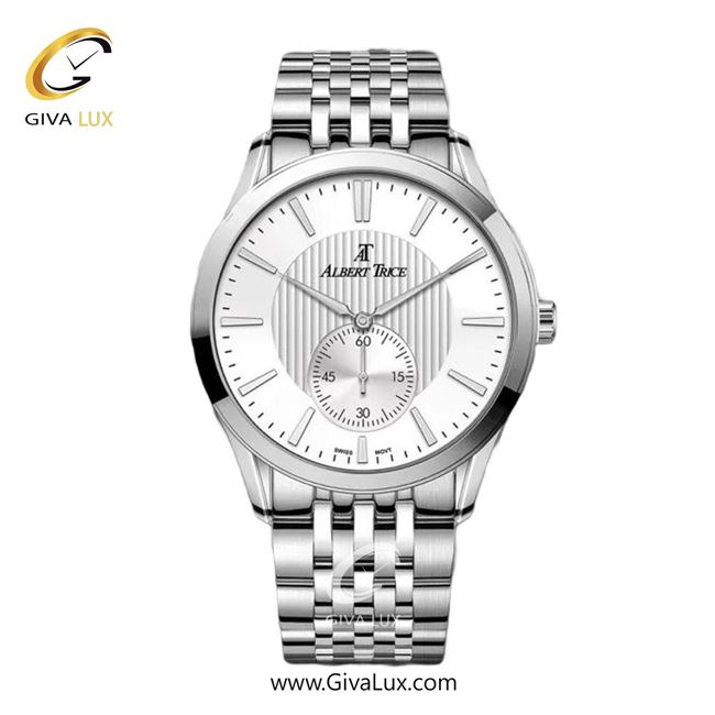 ساعت مچی اورجینال مردانه آلبرت ترایس دو موتوره زیر ثانیه نقره ای | نقره ای| نقره ای| کد رفرنس AT20333