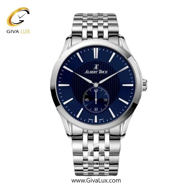 ساعت مچی اورجینال مردانه آلبرت ترایس دو موتوره زیر ثانیه نقره ای | نقره ای| سرمه ای| کد رفرنس AT20333