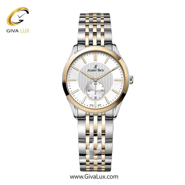 ساعت مچی اورجینال زنانه آلبرت ترایس دو موتوره زیر ثانیه طلایی | نقره ای-طلایی| نقره ای| کد رفرنس AT20334