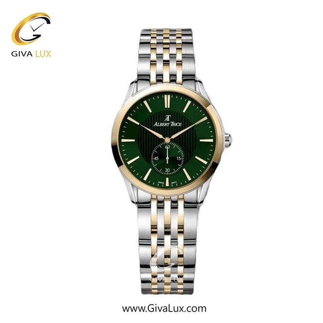 ساعت مچی اورجینال زنانه آلبرت ترایس دو موتوره زیر ثانیه طلایی | نقره ای-طلایی| سبز| کد رفرنس AT20334