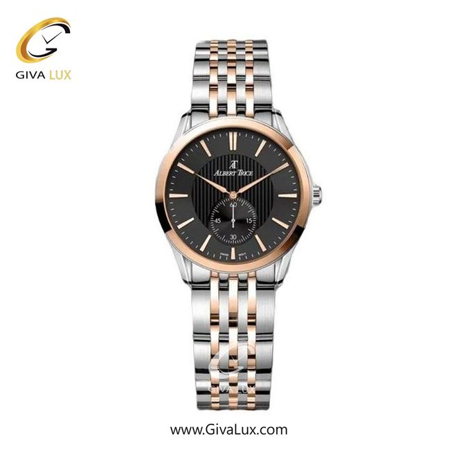 ساعت مچی اورجینال زنانه آلبرت ترایس دو موتوره زیر ثانیه رزگلد | نقره ای-رزگلد| مشکی| کد رفرنس AT20334
