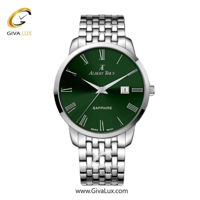 ساعت مچی اورجینال مردانه آلبرت ترایس نقره ای | نقره ای| سبز یشمی تیره| کد رفرنس AT20335