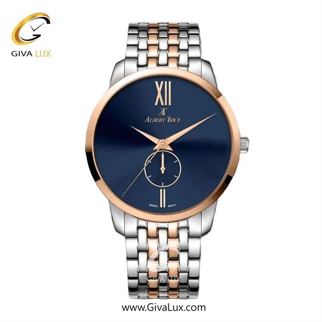ساعت مچی اورجینال مردانه آلبرت ترایس دو موتوره زیر ثانیه نقره ای-رزگلد | رزگلد-نقره ای| سرمه ای| کد رفرنس AT20337