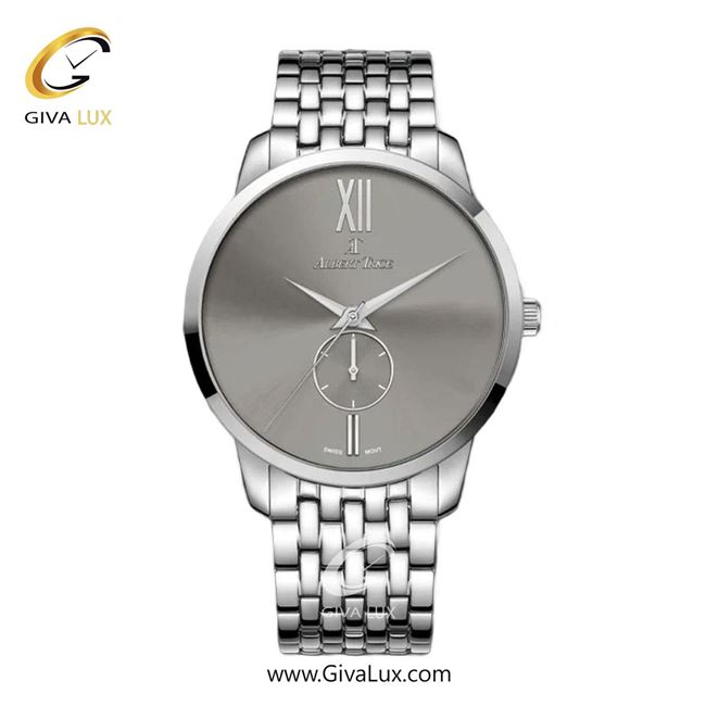 ساعت مچی اورجینال مردانه آلبرت ترایس دو موتوره زیر ثانیه نقره ای | نقره ای| طوسی| کد رفرنس AT20337