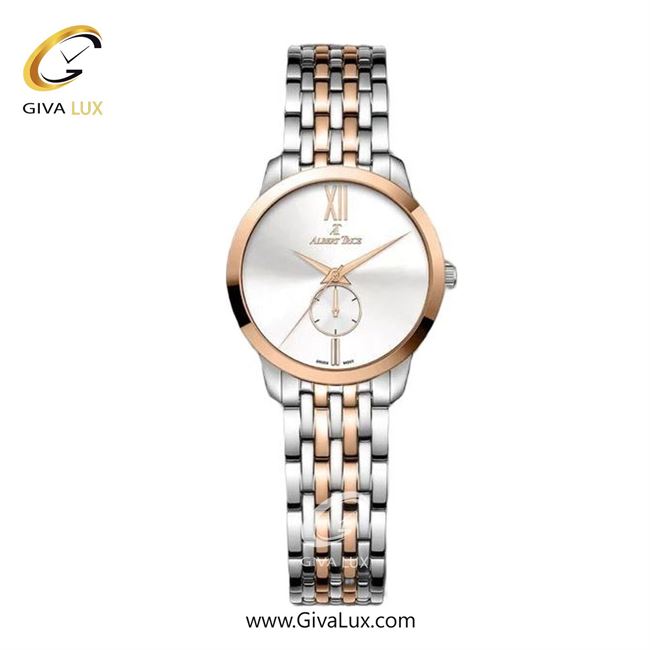 ساعت مچی اورجینال زنانه آلبرت ترایس دو موتوره زیر ثانیه رزگلد | رزگلد-نقره ای| نقره ای| کد رفرنس AT20338