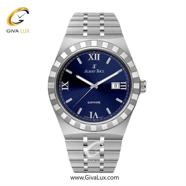 ساعت مچی اورجینال مردانه آلبرت ترایس نقره ای | نقره ای| سرمه ای| کد رفرنس AT20339