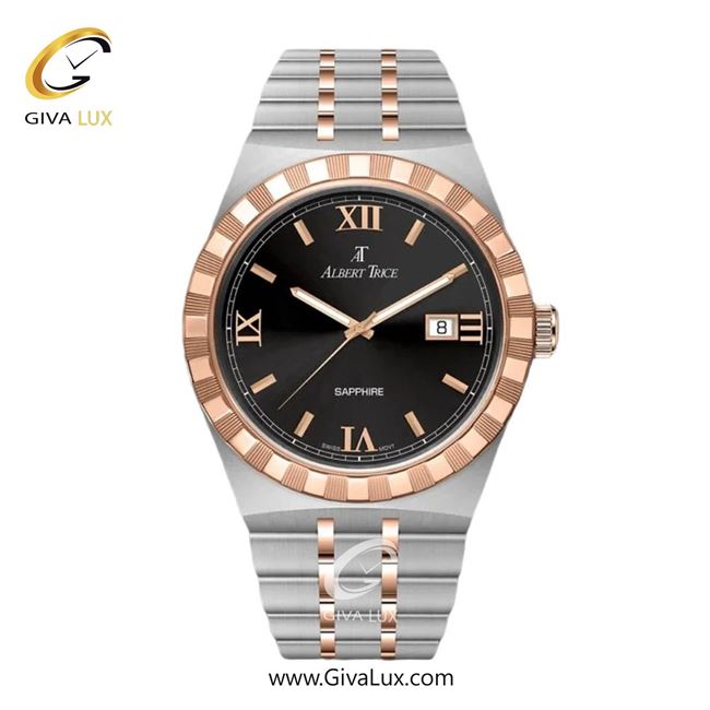 ساعت مچی اورجینال مردانه آلبرت ترایس رزگلد-نقره ای | نقره ای-رزگلد| مشکی| کد رفرنس AT20339