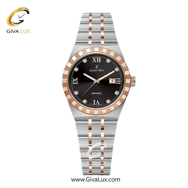 ساعت مچی اورجینال زنانه آلبرت ترایس نقره ای-رزگلد | رزگلد-نقره ای| مشکی| کد رفرنس AT20340