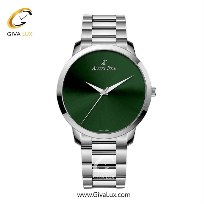 ساعت مچی اورجینال مردانه آلبرت ترایس نقره ای | نقره ای| سبز یشمی تیره| کد رفرنس AT20341